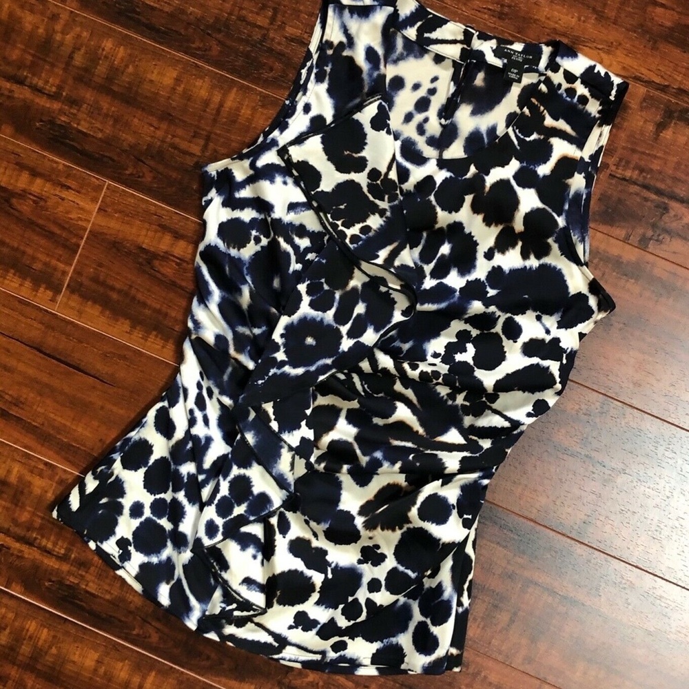 Ann Taylor Ruched Ruffled Shirt Top - Picture 4 of 9